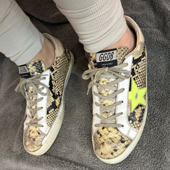 Golden Goose Superstar Sneakers Size 10 Snake Embossed - Picture 7 of 15